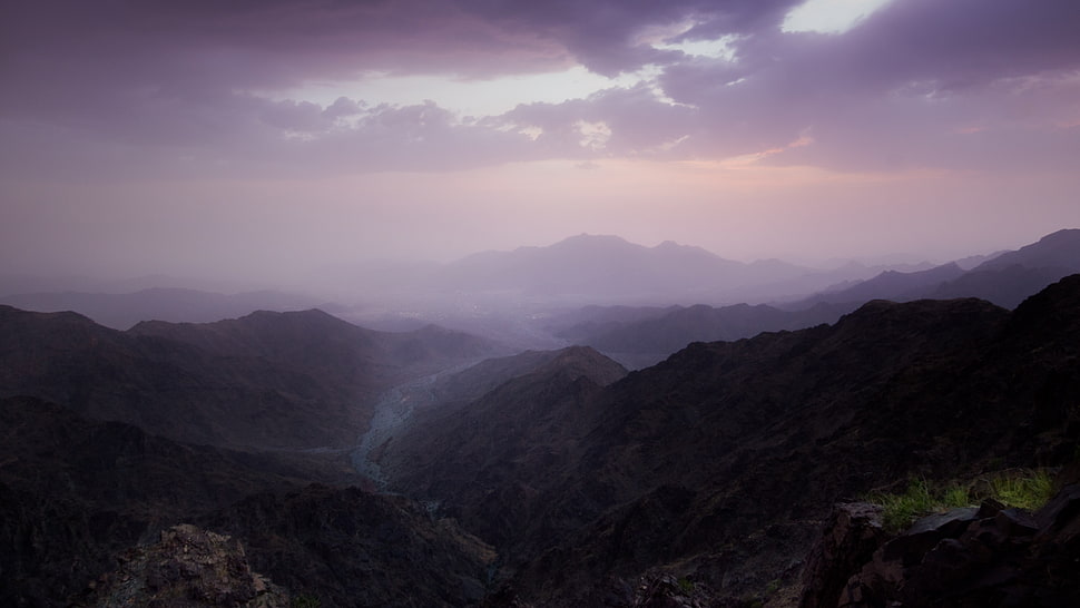 silhouette of mountain, mountains, Al-Hada, Saudi Arabia, Makkah HD wallpaper