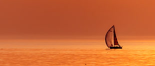 sail boat during sunset HD wallpaper