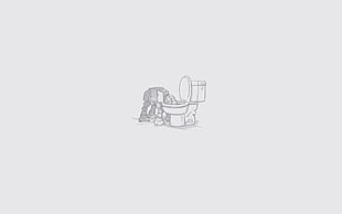 sketch of robot and toilet bowl, minimalism, Star Wars, atat HD wallpaper