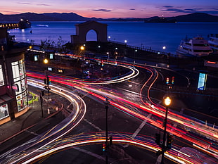 time laps photography of streets, san francisco HD wallpaper