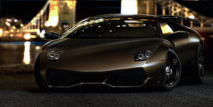 brown Lamborghini Murcielago in close up photo