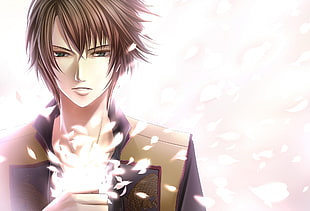 brown haired male anime character HD wallpaper