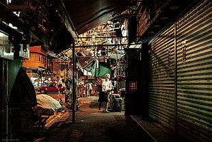 men's white tank top, Hong Kong, city, China, Asia