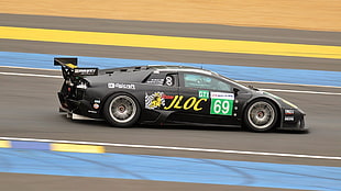 black Lamborghini Murcielago R-SV, car, Lamborghini, mid-engine, race cars HD wallpaper