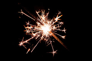 lighting sparkling firework, Bengal fire, Sparks, Dark background HD wallpaper