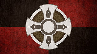 white, brown, red, and black cross banner, Okiir, Banner of Skald-King, The Elder Scrolls HD wallpaper