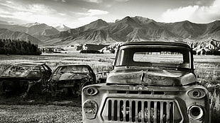 black and gray car engine bay, Kyrgyzstan, Truck, trucks, wreck HD wallpaper
