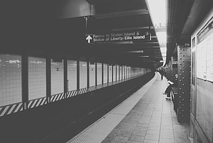 black and gray metal tool, subway, people, metro, monochrome HD wallpaper