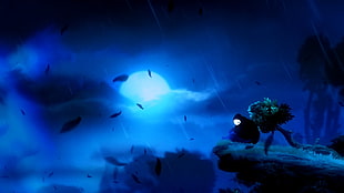 full moon digital wallpaper, Ori and the Blind Forest