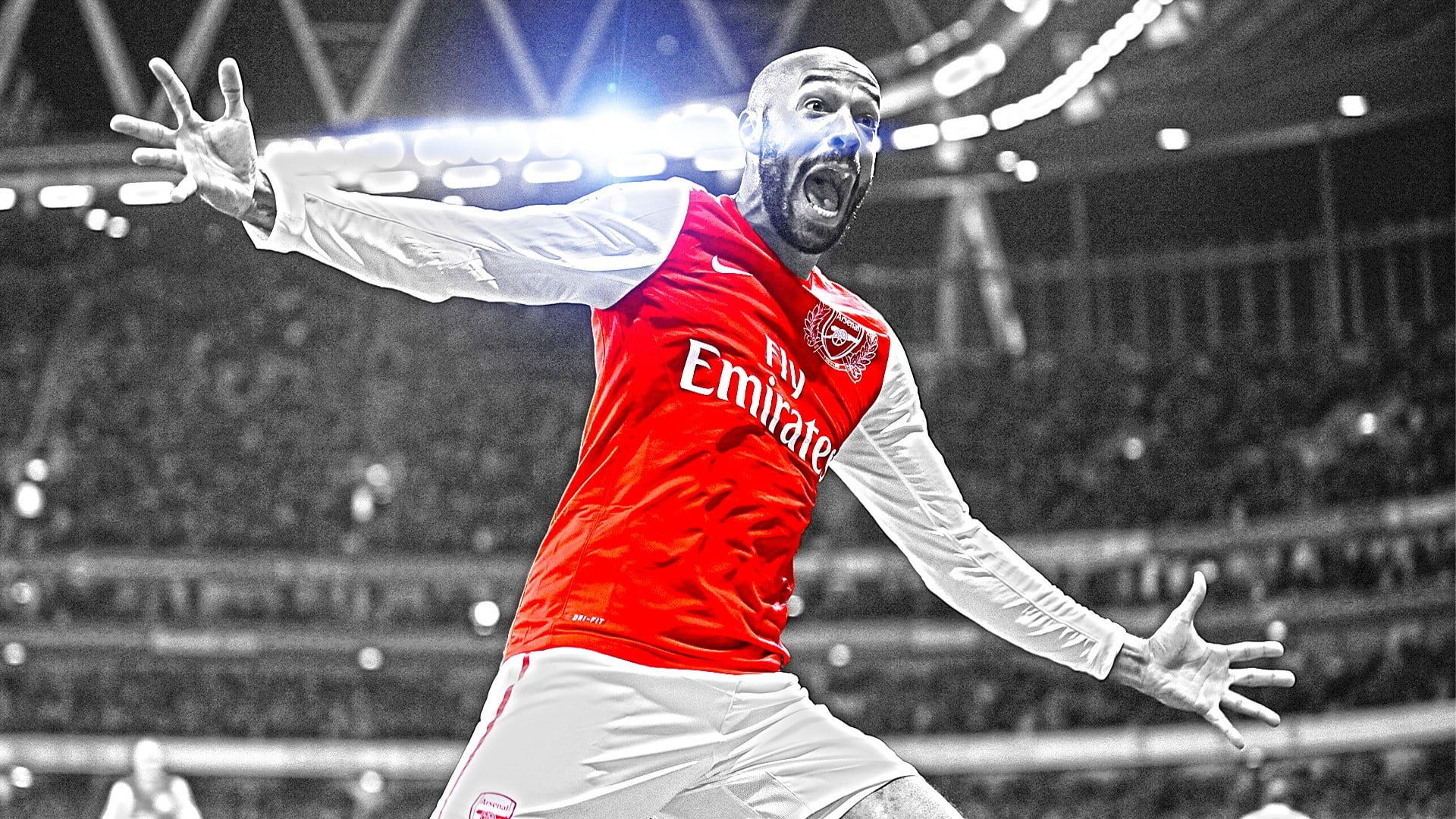 Red and white Nike soccer jersey, Arsenal London, Thierry Henry HD  wallpaper | Wallpaper Flare