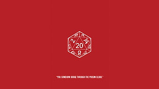 Dungeons and Dragons, humor, d20, red background HD wallpaper