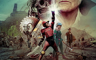 people with blade and skull digital wallpaper, Turbo Kid, apocalyptic, movies