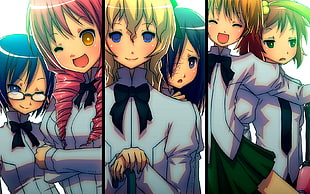 Anime character collage, Katawa Shoujo, Misha, Rin Tezuka, Lilly Satou HD wallpaper
