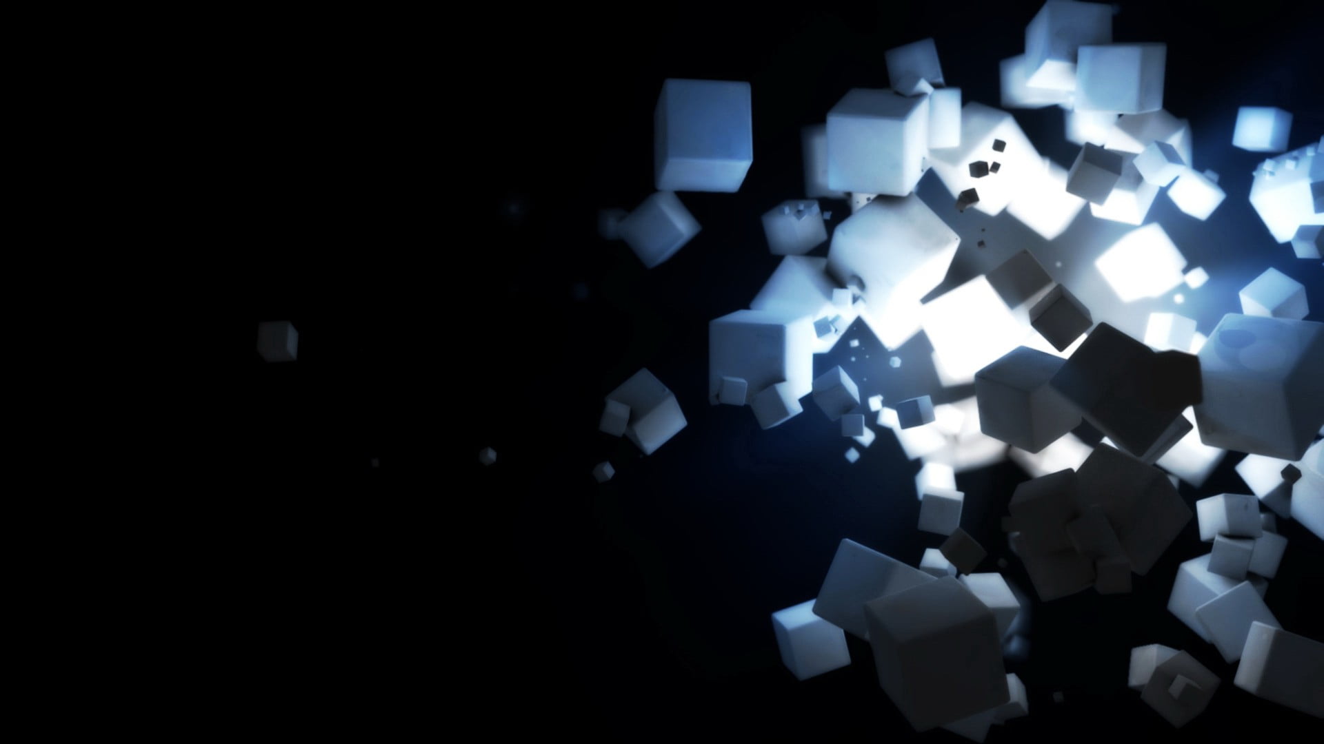 Online crop | white cubes digital art, abstract, cube, dark HD ...