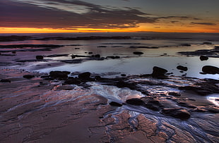 panorama photography of sea during golden hour, bellambi HD wallpaper