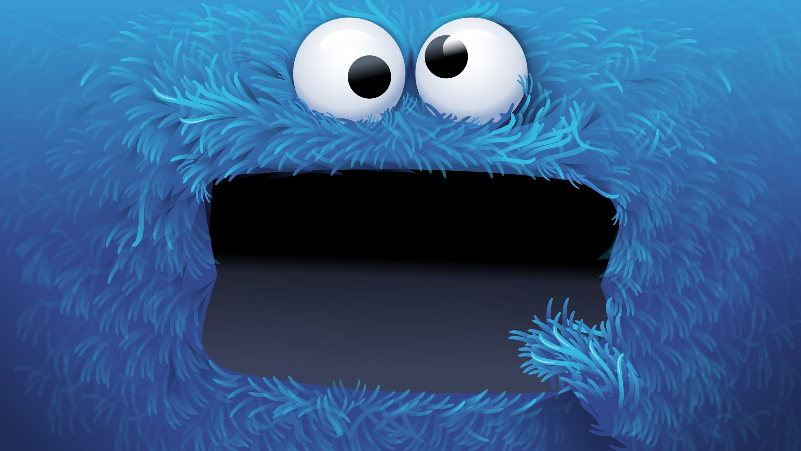 White and blue Elmo face, eyes, Cookie Monster, face, blue HD wallpaper |  Wallpaper Flare