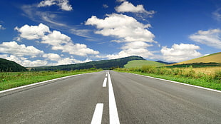 asphalt road, landscape, nature