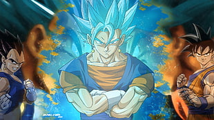 DragonBall Z digital wallpaper, anime, Dragon Ball Super, Vegito, Son Goku HD wallpaper