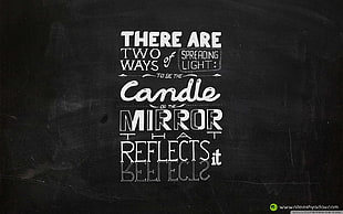 motivational text wall art, typography, monochrome, candles, mirror HD wallpaper