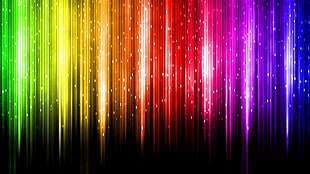 black, pink, red, blue, green, and purple light HD wallpaper