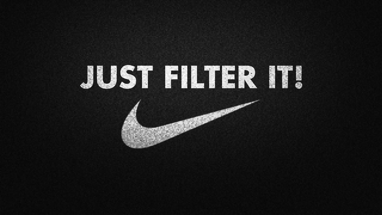 Nike Just filter it! logo, Just Do It., Nike, texture, dark HD wallpaper |  Wallpaper Flare