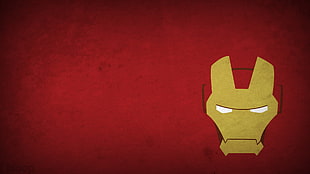 Iron Man illustration wallpaper, Iron Man, minimalism, Blo0p, red background HD wallpaper