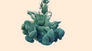 green smoke wallpape, smoke, abstract, Alberto Seveso, paint in water HD wallpaper