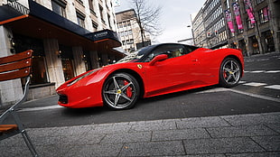 red Ferrari 458 Italia HD wallpaper