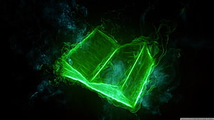 green book on fire HD wallpaper, books, green HD wallpaper