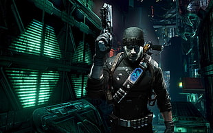 man holding handgun digital wallpaper, Prey 2, Prey