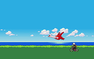 Pokemon digital wallpaper, Latias, pixel art, clouds, Pokémon HD wallpaper