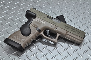 gray and black semi automatic pistol HD wallpaper