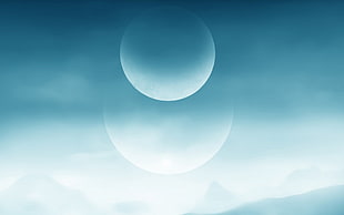 full-moon during daytime HD wallpaper