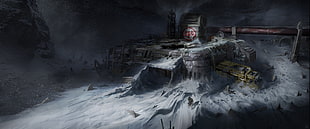photo of industrial factory, abandoned, snow, science fiction, Dead Space HD wallpaper