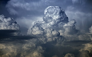white cloud formation painting, sky, clouds HD wallpaper