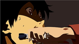 man holding stapler illustration, Monogatari Series, Araragi Koyomi, anime vectors HD wallpaper