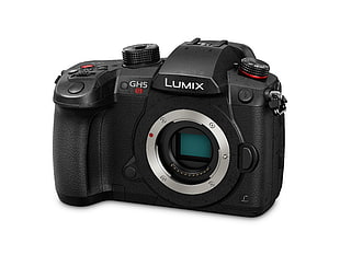 black Lumix GH5 DSLR camera HD wallpaper