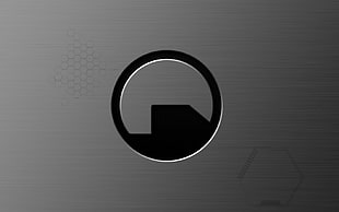 round black and gray logo, Black Mesa, minimalism HD wallpaper