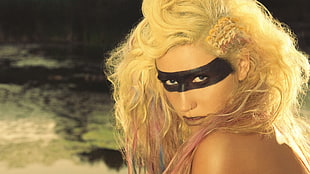 woman with black eye mask portrait HD wallpaper