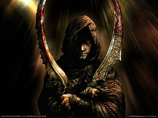 hooded man with weapon poster, Prince of Persia: Warrior Within, video games, Prince of Persia HD wallpaper