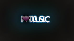I Love Music logo, house music, dubstep, techno, drum and bass HD wallpaper