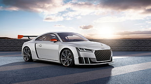 silver Audi coupe, Audi TT, car, concept cars, Audi