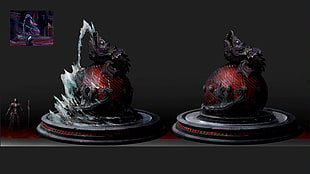 two black-and-red ceramic monster figurines, Castlevania: Lords of Shadow, video games, concept art HD wallpaper