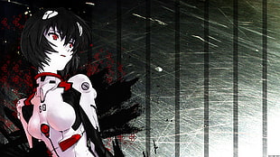 black and white wooden cabinet, Neon Genesis Evangelion, Ayanami Rei, anime