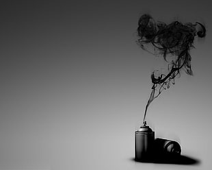 black and white table lamp, spray, black, simple background, smoke HD wallpaper