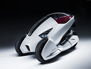 white Honda electric car HD wallpaper