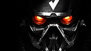 black robot with red eyes character HD wallpaper