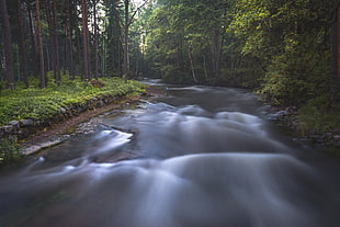 time lapse photography of river