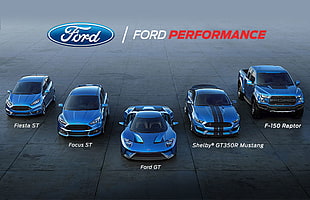 Ford Fiesta ST, Focus ST, Ford GT, Shelby GT, and F-150 Raptor HD wallpaper