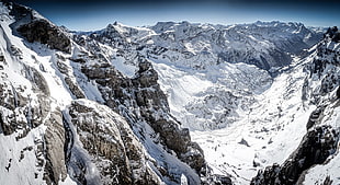 mountain ridge, mountains, snow, cliff, snowy peak